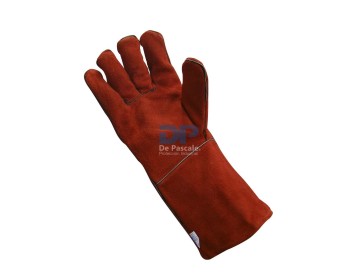 GUANTE SOLDADOR DESCARNE ECONOMICO ROJO FORRADO P/LARGO DE PASCALE