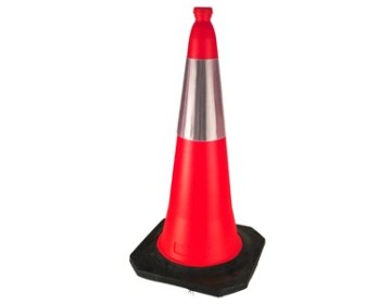 CONO C/ REFLECTIVO DE 20CM - C/ BASE DE GOMA 75 CM DP