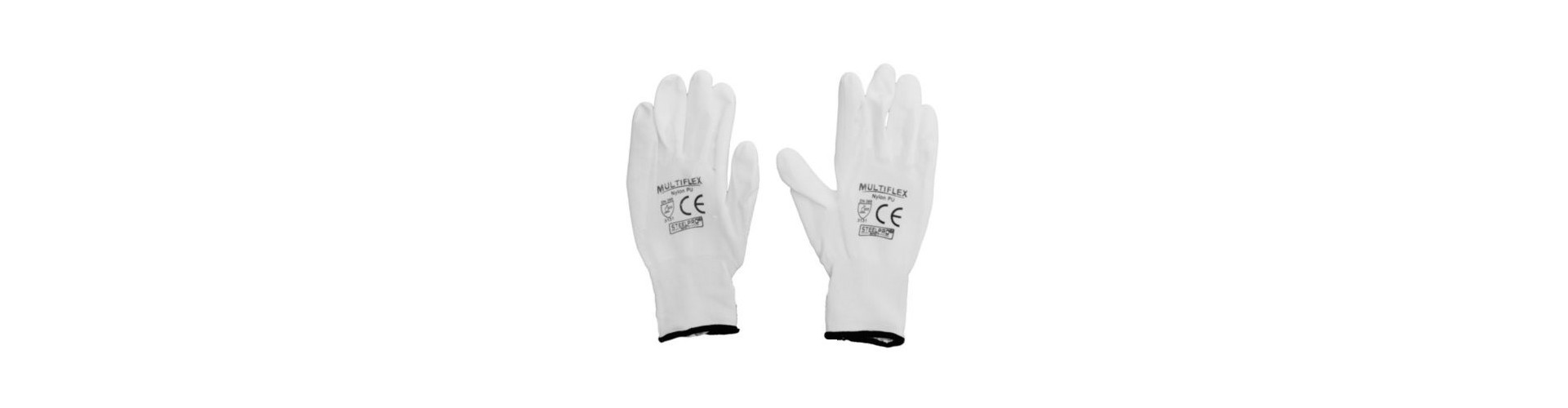 GUANTE TEJIDO MULTIFLEX - NYLON/PU BLANCO - T 9 STEELPRO