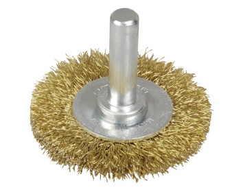 CEPILLO CIRCULAR RIZADO - A. LATONADO 0.30 Ø 75 MM - C/ VASTAGO FMT