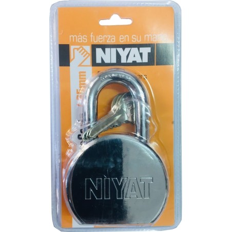 CANDADO REDONDO DE ACERO ARCO CORTO 65 MM  NIYAT