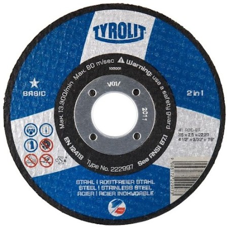 Disco De Corte  Plano - Ultrafino 114X1.6X22.2 Tyrolit