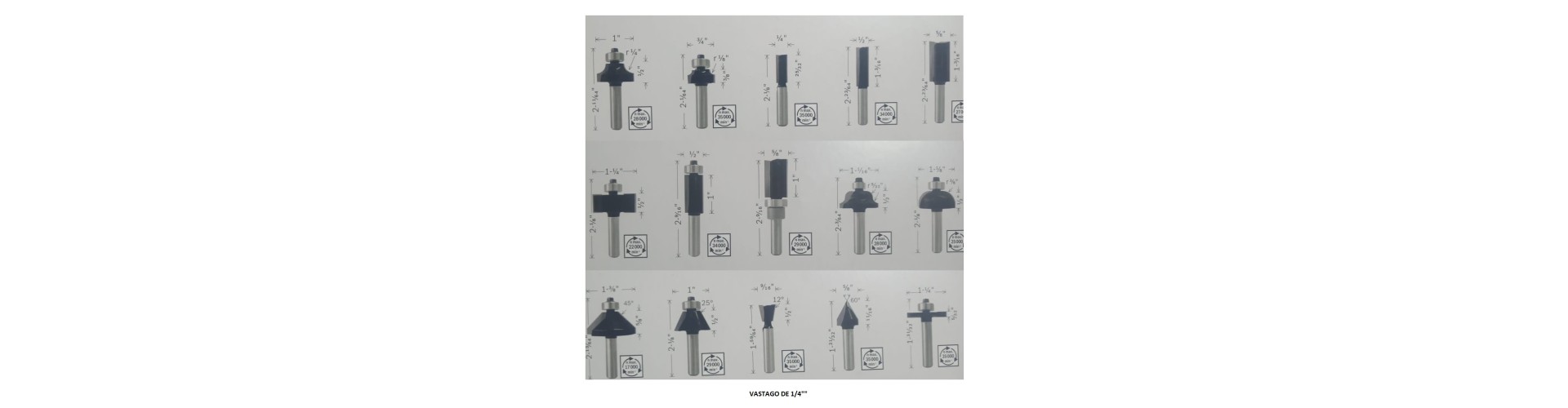 Juego Fresas - tipo  Router - 15 Piezas - Bosch