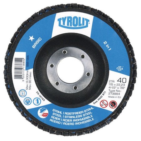 Disco Flap - Oxido Aluminio - Plano - 180 X 22 X Gr80 - Tyrolit