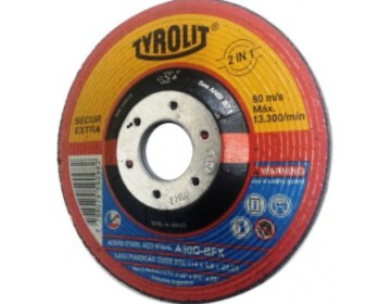 DISCO DE DESBASTE  CENTRO DEPRIMIDO - 2 EN 1 114X4.8X22.2 TYROLIT