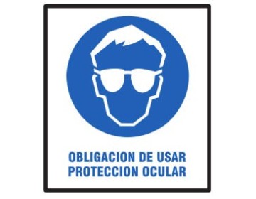 CARTEL OBLIGACION USAR ANTEOJOS DE SEGURIDAD 40 X 45 BM