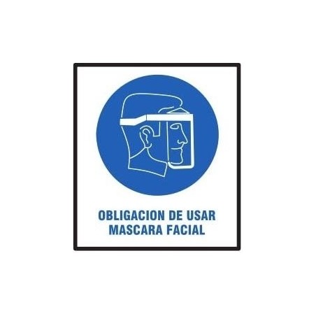 CARTEL OBLIGACION USAR MASCARA FACIAL 40 X 45 BM