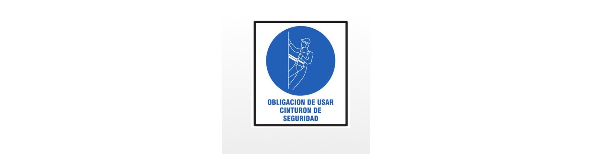 CARTEL OBLIGACION USAR CINTURON DE SEGURIDAD 40 X 45 BM
