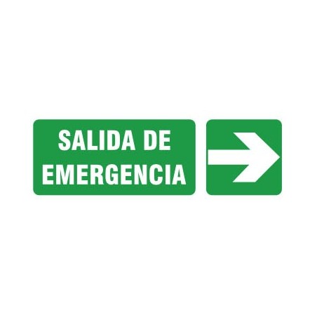 CARTEL SALIDA DE EMERGENCIA - DERECHA 14 X 41 BM