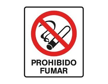 CARTEL PROHIBIDO FUMAR 40 X 45 BM