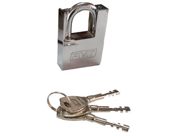 CANDADO HIERRO - CROMADO - 40 MM - 3 LLAVES - FMT