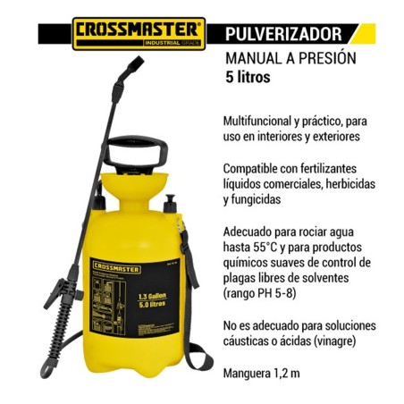 PULVERIZADOR - MANUAL - 5 LITROS - CROSSMASTER