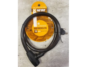 CANDADO MOTO 18MM - LARGO 1.2 MTS NIYAT