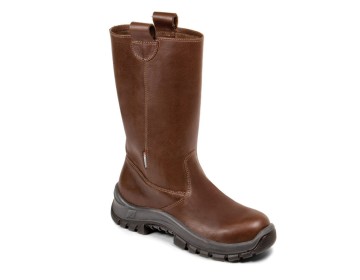 BOTA MARRON DRILL - CUERO FLOR MARRON TALLE 45 - C/ PUNTERA FUNCIONAL