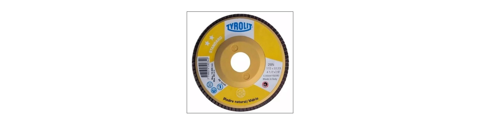 DISCO FLAP  CARBURO SILICIO - CONVEXO - NYLON 115 X 22 X GR400 TYROLIT