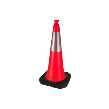 CONO C/ REFLECTIVO DE 20CM - C/ BASE DE GOMA 75 CM DP