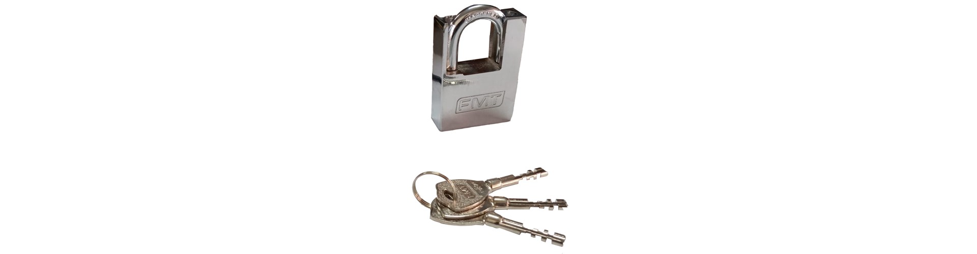 CANDADO HIERRO - CROMADO - 40 MM - 3 LLAVES - FMT