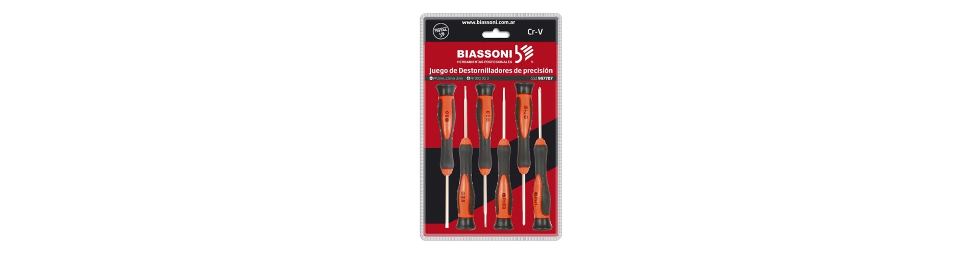 JUEGO DESTORNILLADOR - PRECISION - 6 PIEZAS - BIASSONI