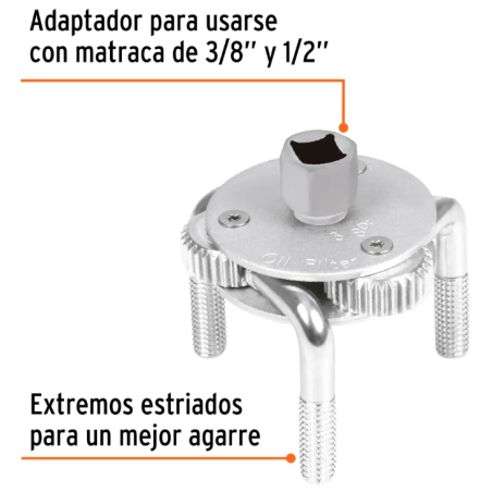 LLAVE P/FILTRO ACEITE - LL-FA-MA - 1/2 - 3/8 - TRUPER