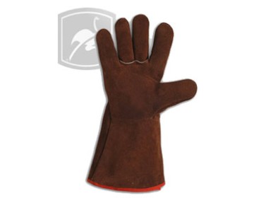 GUANTE SOLDADOR DESCARNE FORRADO COSTURA KEVLAR P/LARGO - GAMISOL