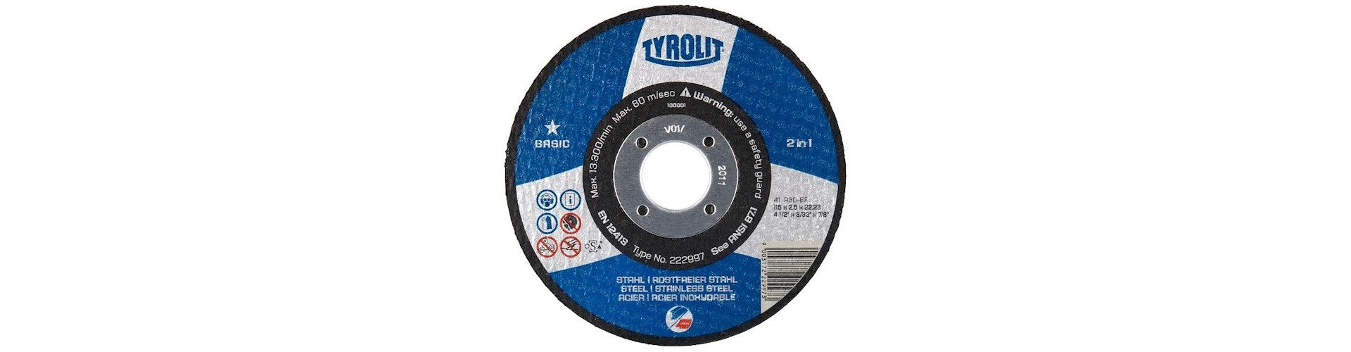 DISCO DE CORTE CENTRO DEPRIMIDO 178X3,0X22,23 TYROLIT