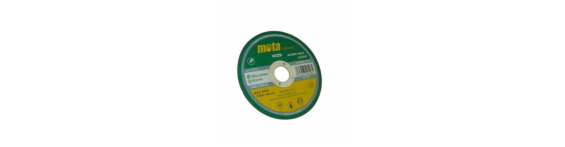 DISCO DE CORTE - HIERRO Y ACERO INOX. - 180 X 2.5  X 22.2MM - MOTA
