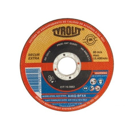 DISCO DE CORTE  PLANO - ULTRAFINO 114X1.0X22.2 TYROLIT