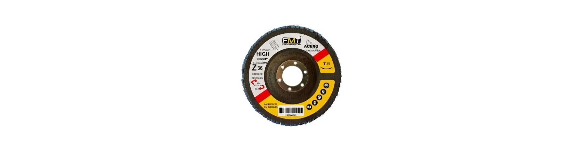 DISCO FLAP OX ALUMINIO  - GRANO 120 115 X 22 MM FMT