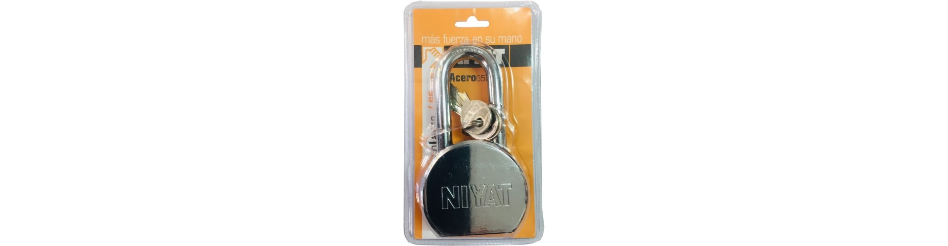 CANDADO REDONDO DE ACERO ARCO LARGO 65 MM  NIYAT