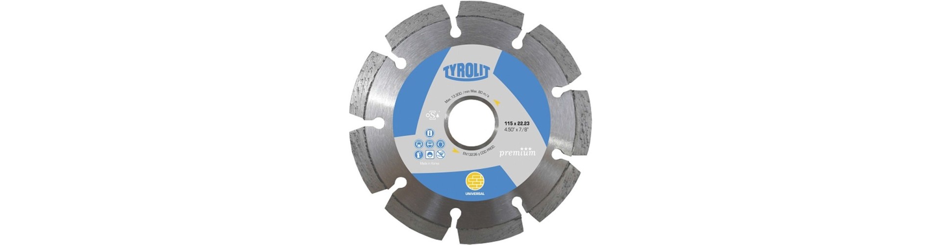 DISCO DIAMANTADO SEGMENTADO - LASER ABRASIVO 115MM - PREMIUM TYROLIT