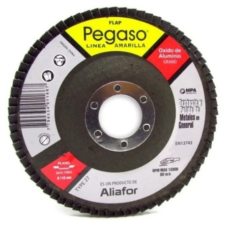 DISCO FLAP  ZIRCONIO PLANO 115 MM - GR.80 PEGASO