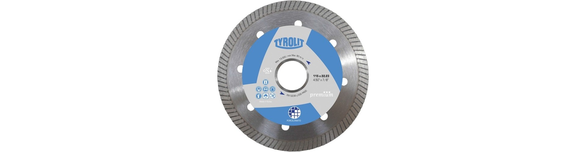 DISCO DIAMANTADO TURBO - PORCELANATO 178MM - PREMIUM TYROLIT