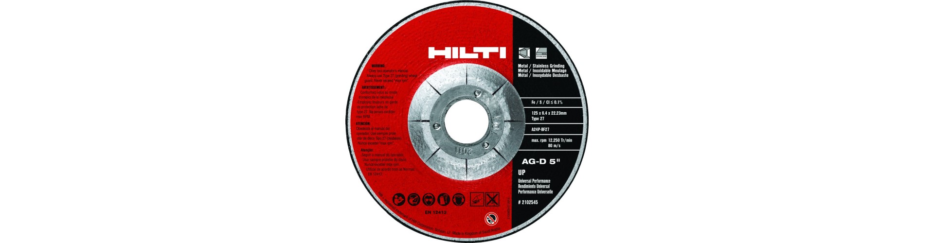 DISCO DE DESBASTE - AG-D UP - 115 X 6.4 X 22.23 - HILTI