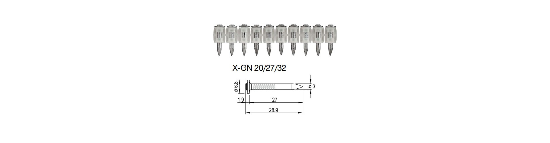 CLAVOS - X-C 20 G3 MX - 20 MM X 10 UNID.HILTI