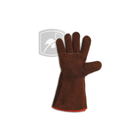 GUANTE SOLDADOR DESCARNE FORRADO COSTURA KEVLAR P/LARGO - GAMISOL