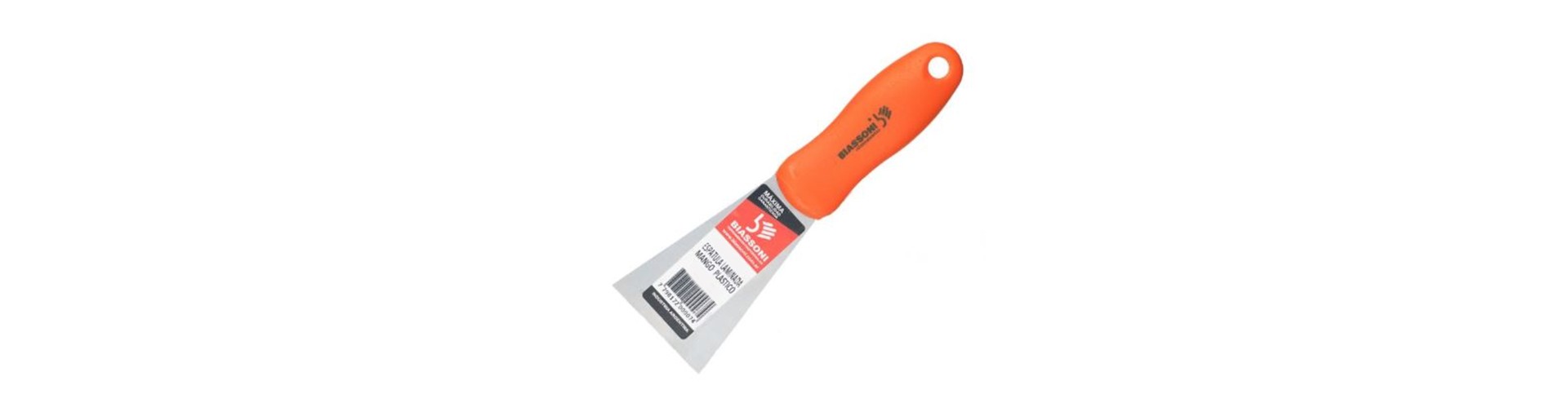 ESPATULA PINTOR LAMINADA CABO PLASTICO 80 MM BIASSONI