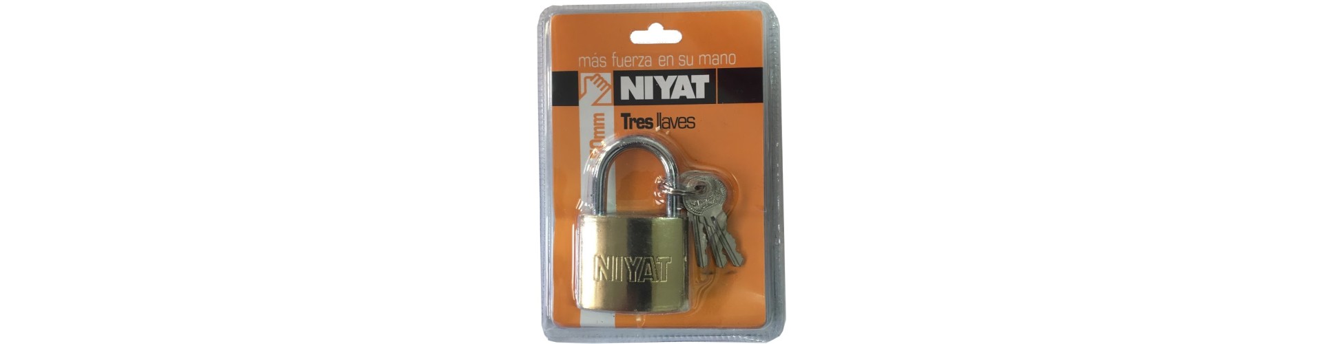CANDADO HIERRO COLOR BRONCE T.DOBLE 50 MM 3 LLAVES NIYAT