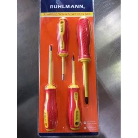 JUEGO DESTORNILLADOR - AISLADOS - 4 PIEZAS - RUHLMANN