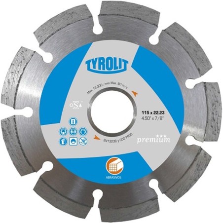 DISCO DIAMANTADO SEGMENTADO - LASER ABRASIVO 115MM - PREMIUM TYROLIT
