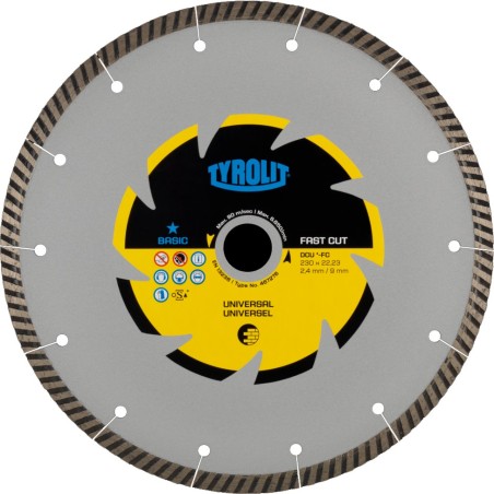 DISCO DIAMANTADO - BASIC - TURBO - 115 X 2 X 22.23 MM - TYROLIT