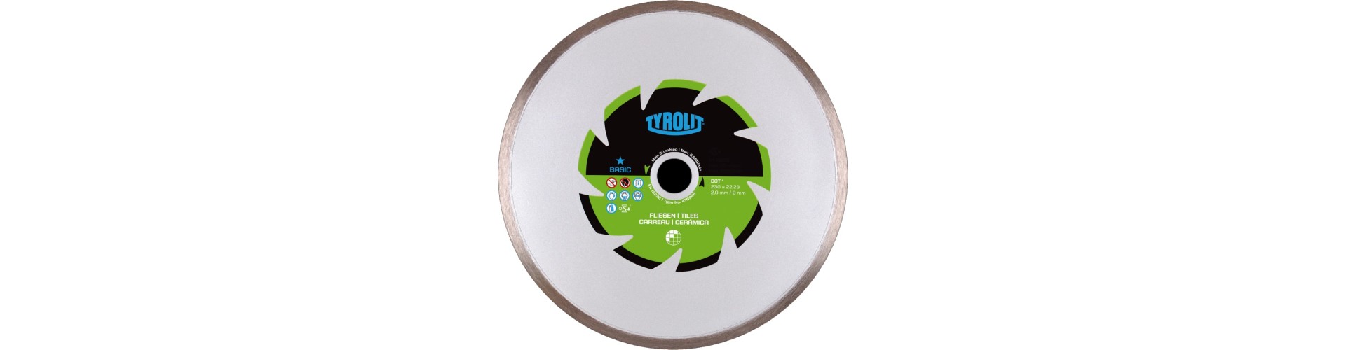 DISCO DIAMANTADO - BASIC - CONTINUO - 180 X 2.3 X 22.23 MM - TYROLIT