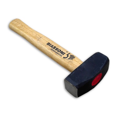 MAZA DE ACERO - FORJADA - CABO MADERA - 1.00KG - BIASSONI