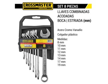 JUEGO LLAVES COMBINADAS 8 PIEZAS 8 A 19 MM CROSSMASTER