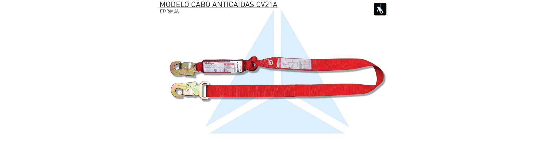 CABO DE AMARRE CINTA PLANA C/ AMORTIGUADOR 1.50 MTS ESLINGAR