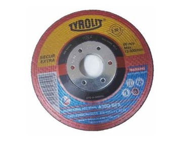 DISCO DE DESBASTE CENTRO DEPRIMIDO 114X7X22.2 TYROLIT