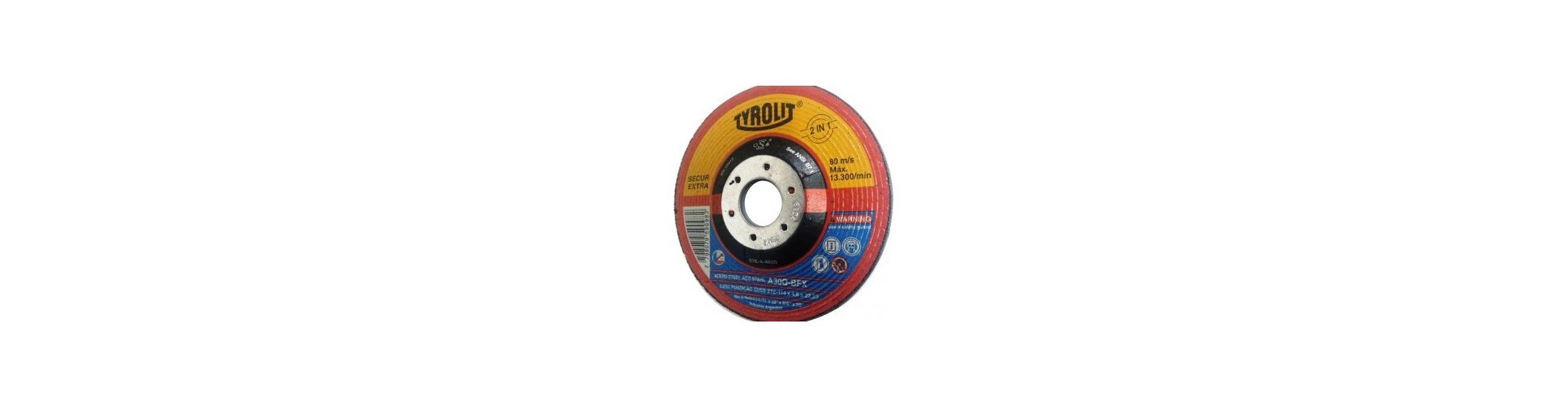DISCO DE DESBASTE CENTRO DEPRIMIDO 230X7.0X22.2 TYROLIT