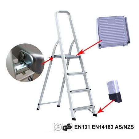 ESCALERA ALUMINIO FAMILIAR 4 ESCALONES FMT