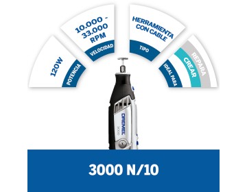 TORNO MULTIPROPOSITO 3000 CON 10 ACCESORIOS DREMEL