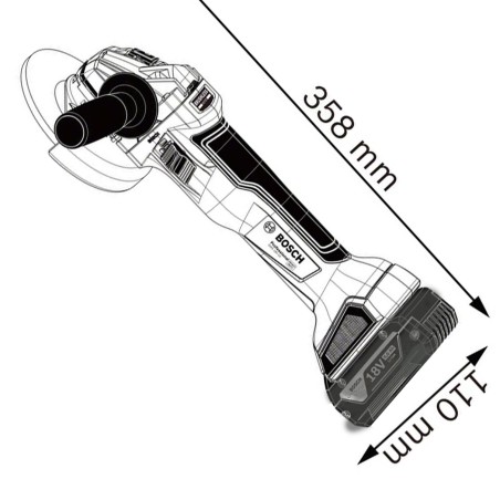 AMOLADORA ANGULAR - GWS 18V-10 - BATERIA - 18V