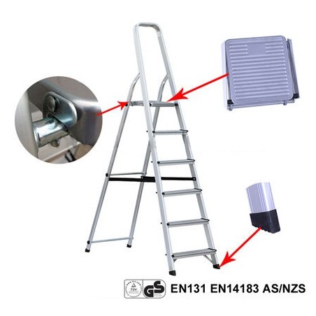 ESCALERA ALUMINIO FAMILIAR 6 ESCALONES FMT